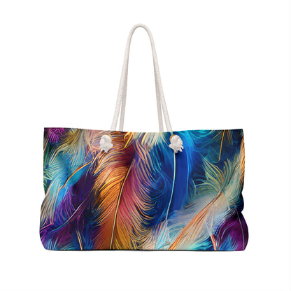 Boho Feathers Beach Tote Bag Weekender Bag For The Boho Woman Extra Large Travel Bag Bohemian Bag