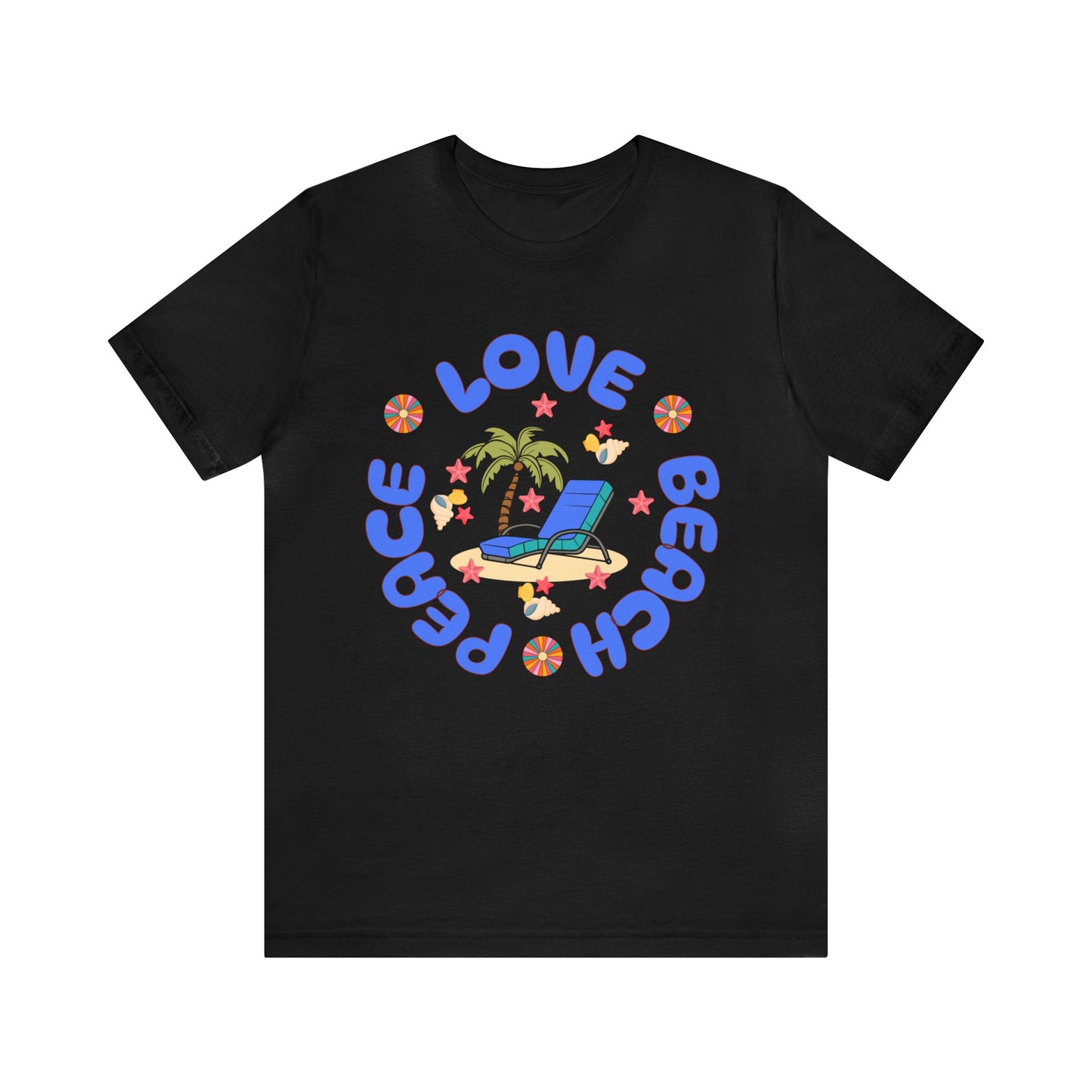 Beach T-Shirts For Women, Men, Retro Peace Love Beach Unisex Tee TShirts