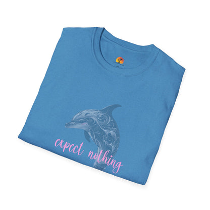 Dolphin Illustration T-Shirt Expect Nothing Appreciate Everything