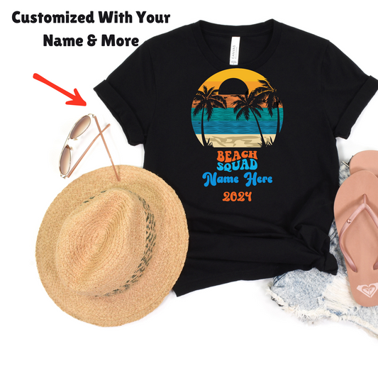 Custom Beach Squad Vacation Shirts Personalized