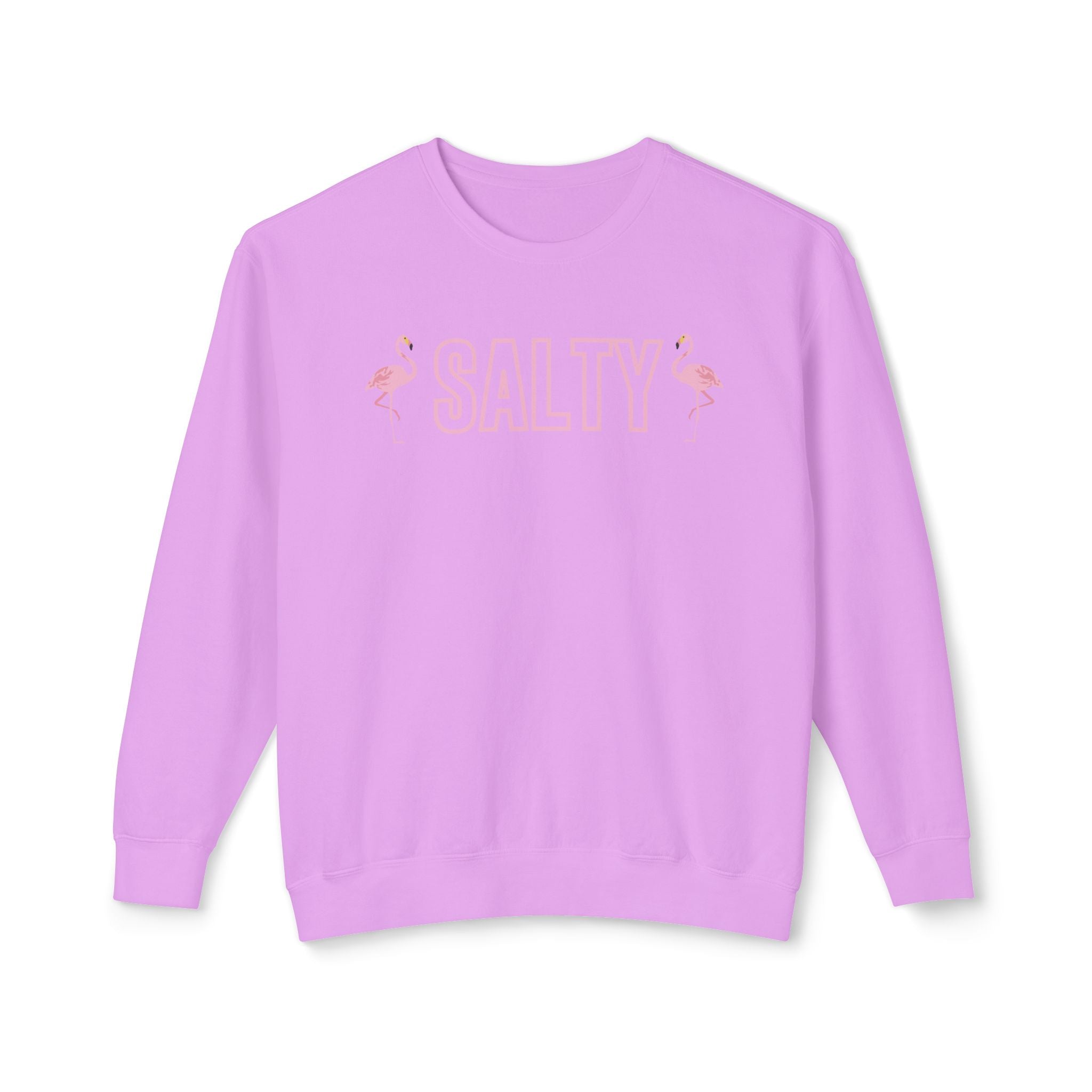 Flamingo Salty Sweatshirt For Beach Lovers Comfort Colors