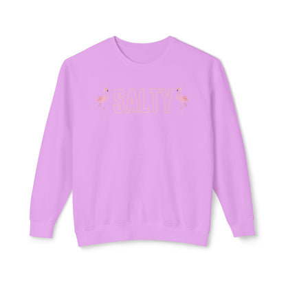 Flamingo Salty Sweatshirt For Beach Lovers Comfort Colors