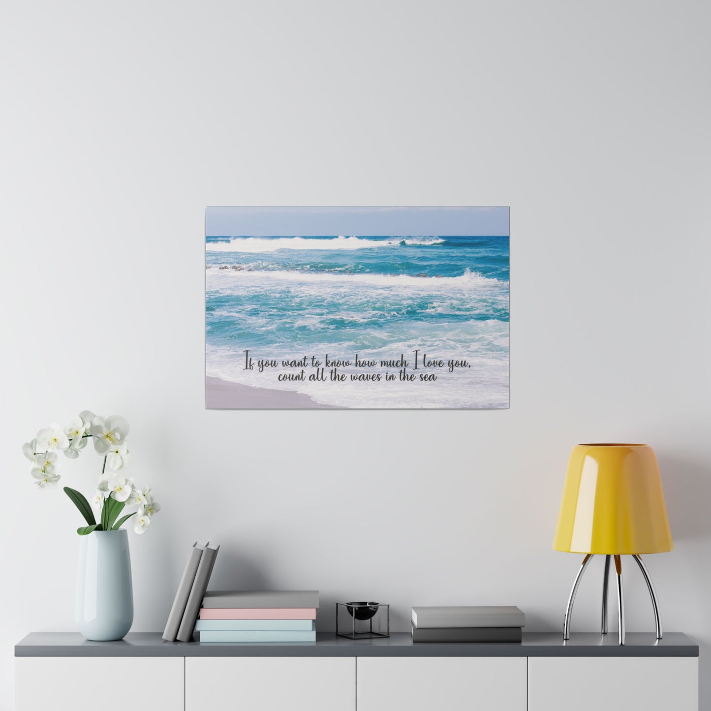 Coastal Beach Wall Art If You Want To Know How Much I Love Wrapped Matte Canvas, Stretched, Beach Waves, Housewarming Gift