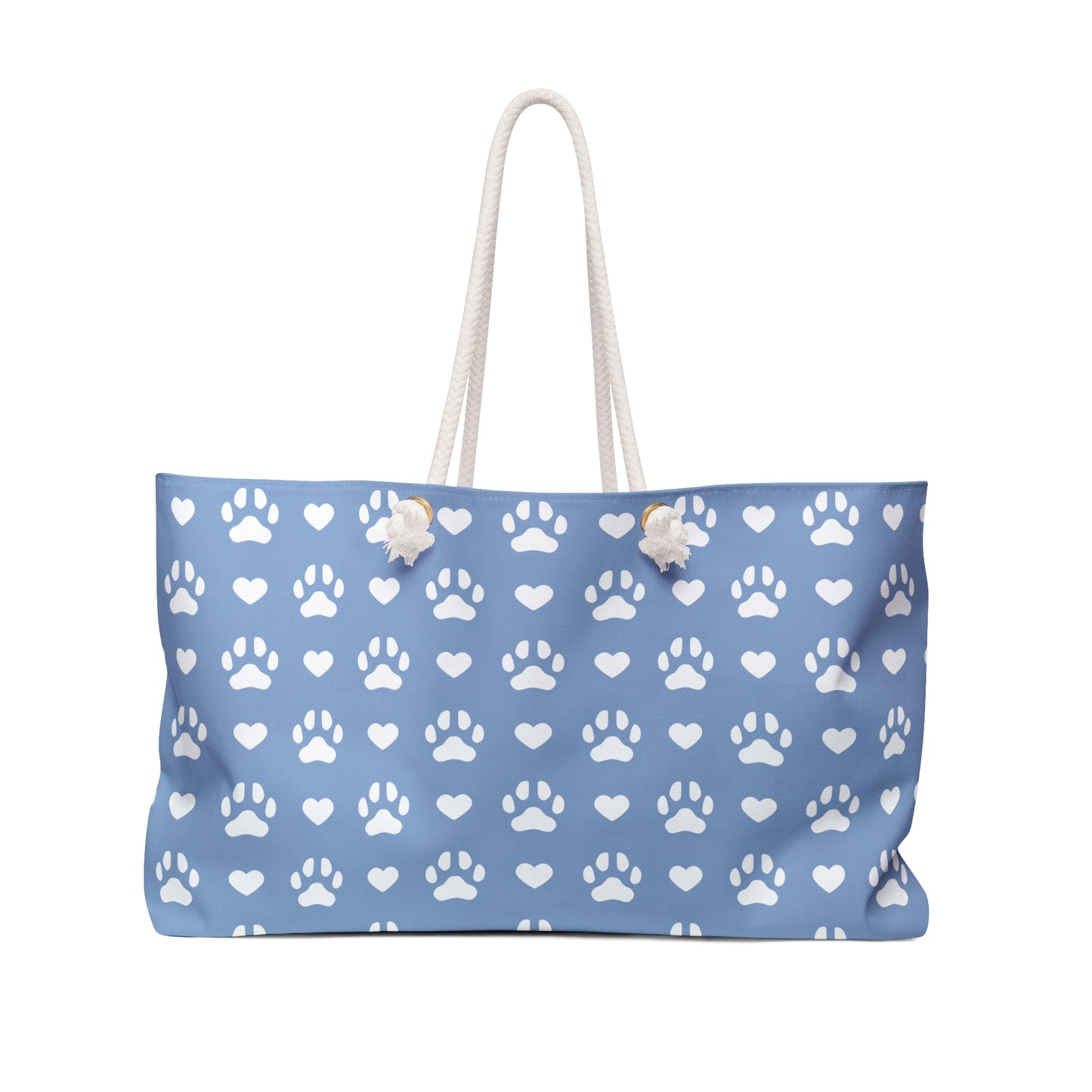 Dog Paws And Hearts Beach Bag Blue And White Tote Bag