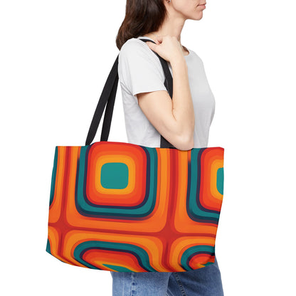 Neon Geometric Tote Bag for Beach Lovers