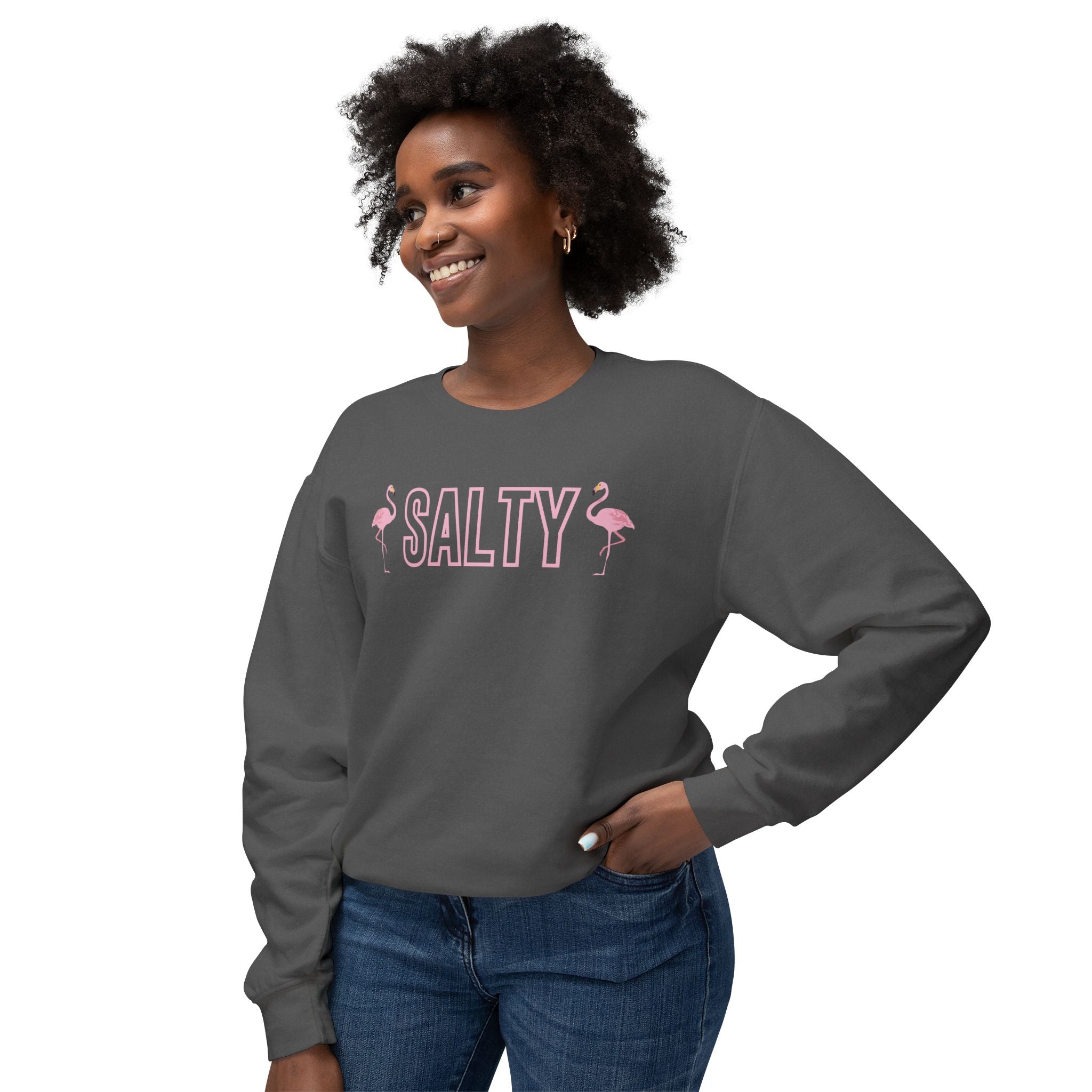 Flamingo Salty Sweatshirt For Beach Lovers Comfort Colors