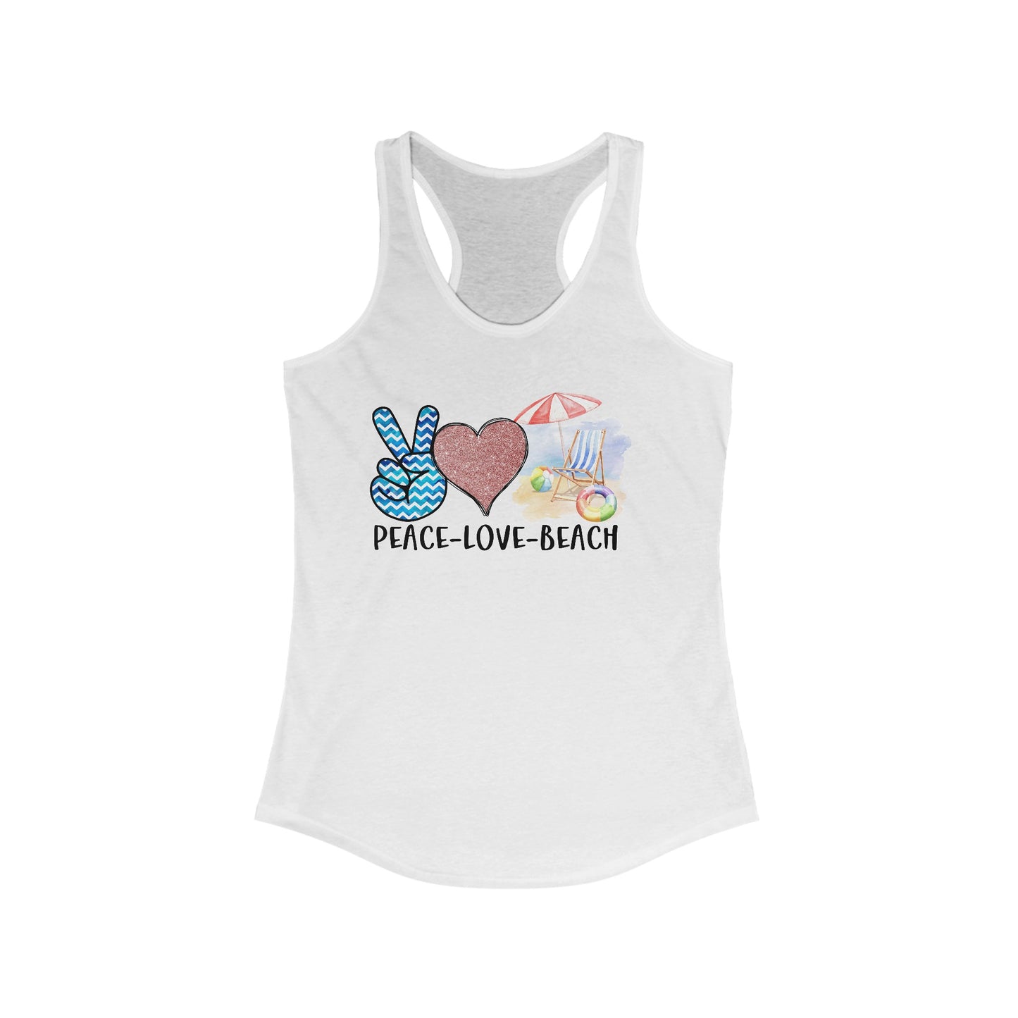 Beach Tank Top For Women Peace Love Beach White Beach Shirt