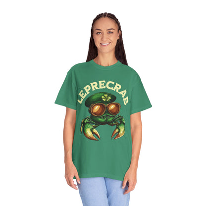 Funny St Patricks Day Unisex Garment-Dyed T-shirt Lepracrab Tee