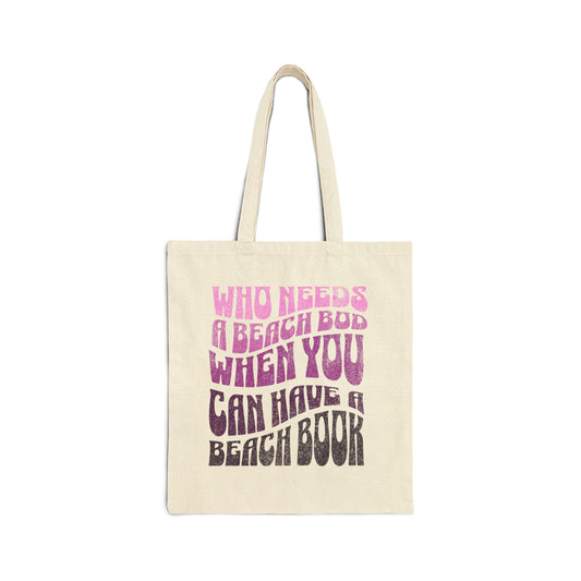 Beach Bag For Women Vacation Book Lovers Cotton Canvas Tote Bag