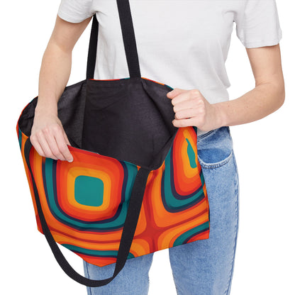 Neon Geometric Tote Bag for Beach Lovers