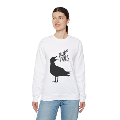 Funny Shirt For Girlfriend, Seagull Screaming For French Fries Sweatshirt, Gift For Wife, Mom, Sister, Anyone Who Loves The Beach