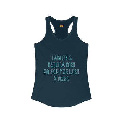 Funny Party Shirts Tequila Diet Lost 2 Days Tank Top For Women