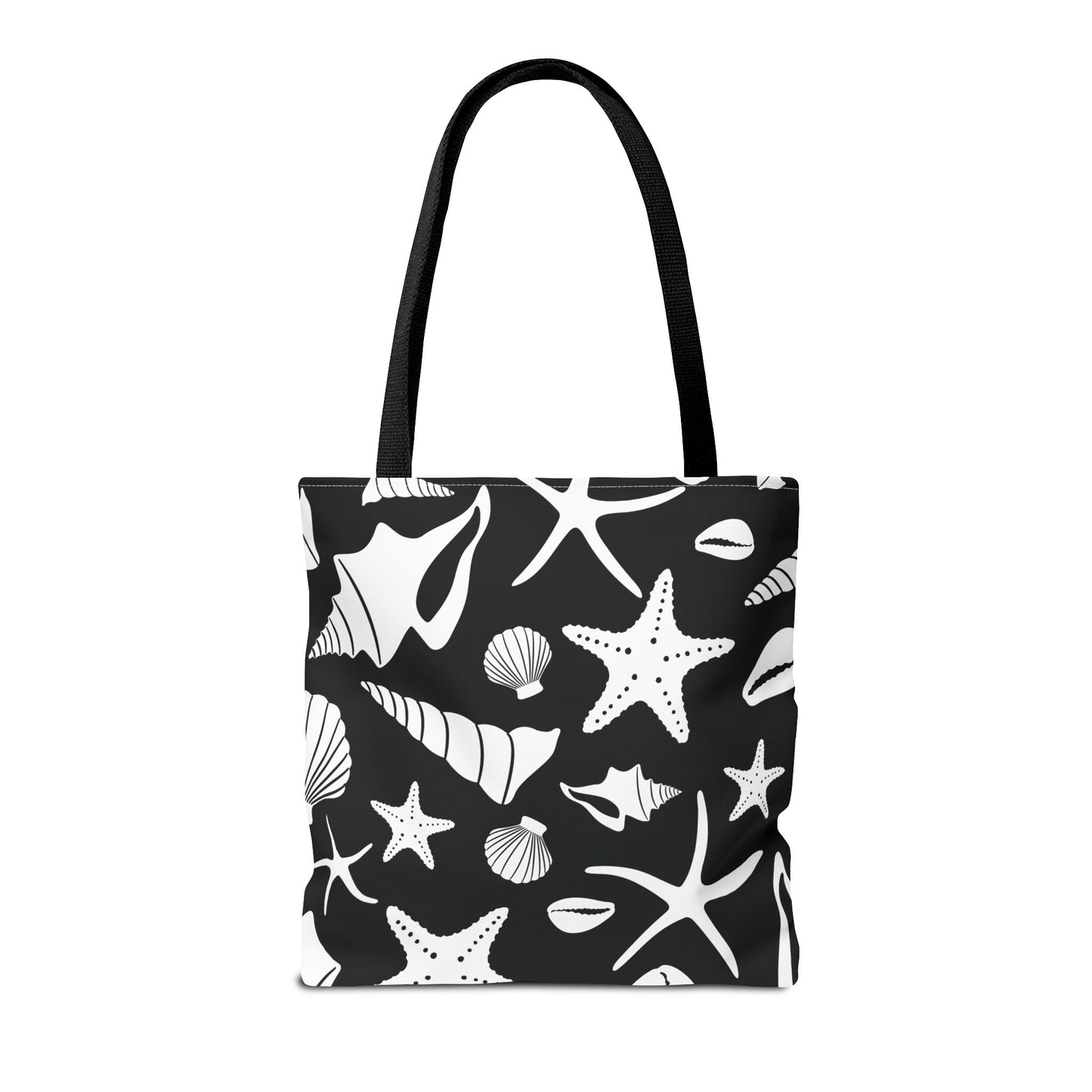 Seashell Tote Bag Black White