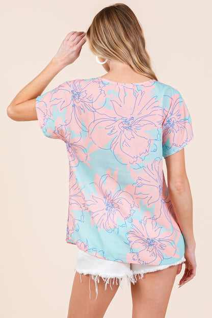 Boho Floral Short Sleeve T-Shirt