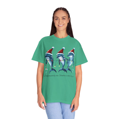 Dolphin Christmas T-Shirt On Santa's List