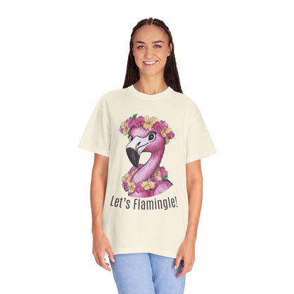 Flamingo Beach T-shirt Let's Flamingle