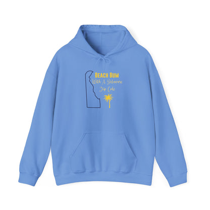 Delaware State Hoodie Beach Bum With A DE Zip Code, Funny Delaware Hoodie, Sweatshirt For DE Resident Beach Lover