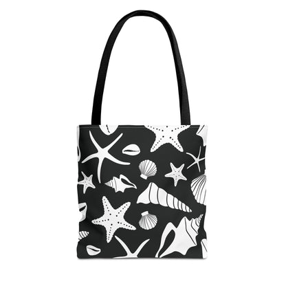 Seashell Tote Bag Black White