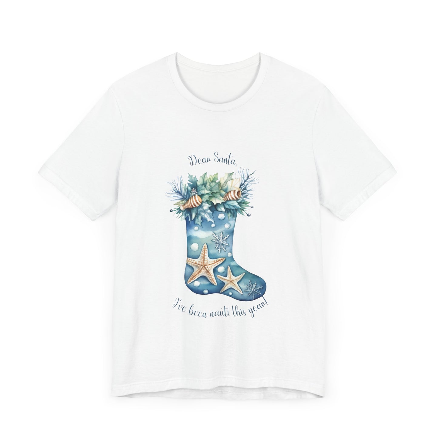 Christmas Shirt Beach Seashell Tee Santa I've Been Nauti This Year