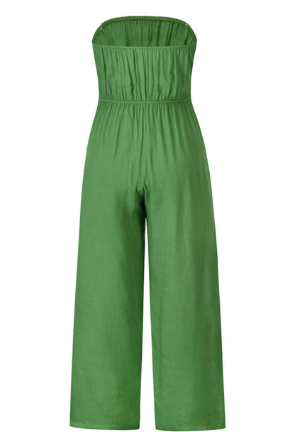 Tied Cutout Tube Wide Leg Jumpsuit