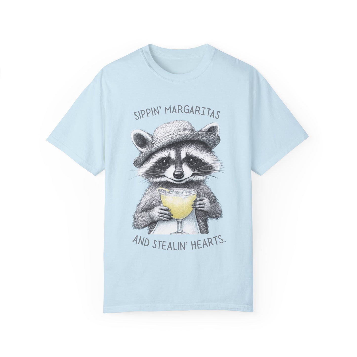 Raccoon Sipping A Margarita Beach T-Shirt