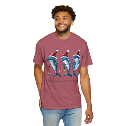 Dolphin Christmas T-Shirt On Santa's List