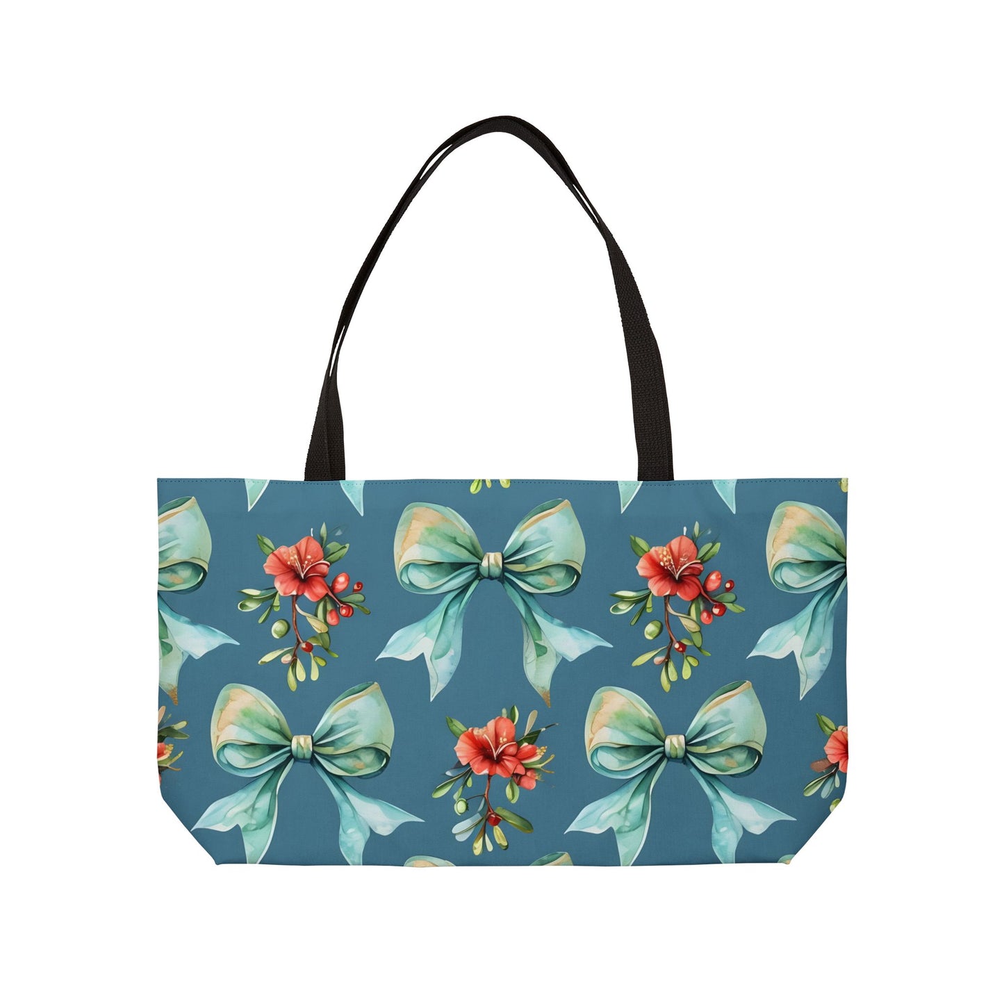 Beach Tote Bag Coquette Coastal Hibiscus And Aqua Blues