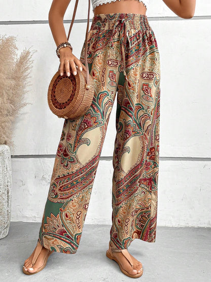 Boho Printed Wide Leg Pants