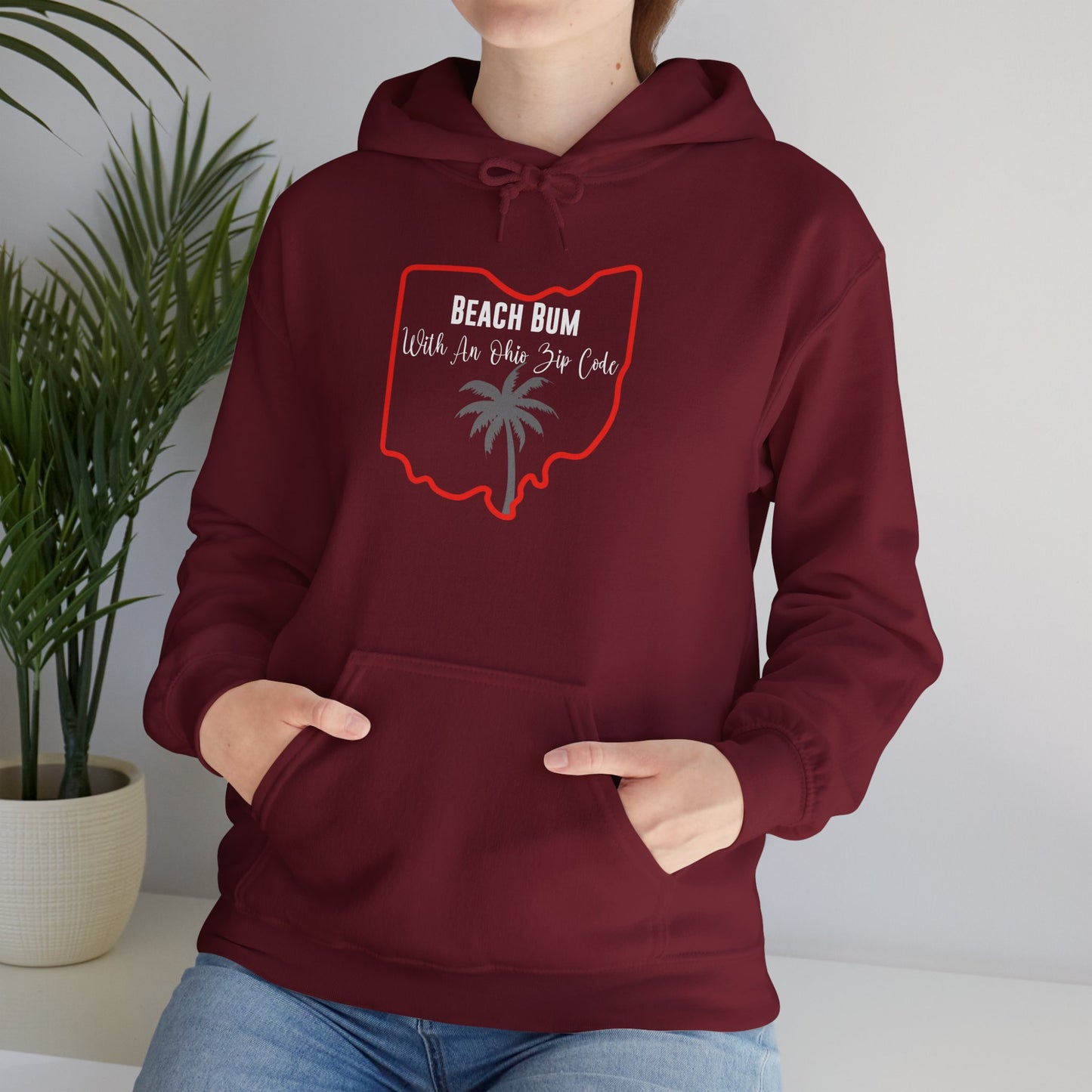 Ohio State Hoodie Beach Bum With An Ohio Zip Code, Funny Ohio Hoodie, Sweatshirt For Ohio Resident Beach Lover