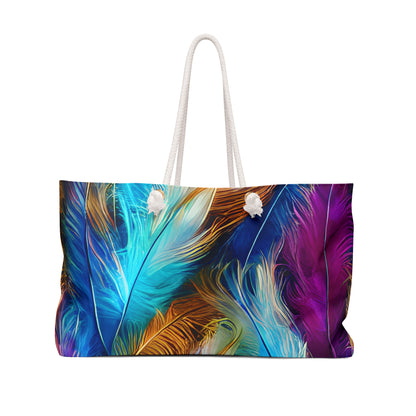 Boho Feathers Beach Tote Bag Weekender Bag For The Boho Woman Extra Large Travel Bag Bohemian Bag