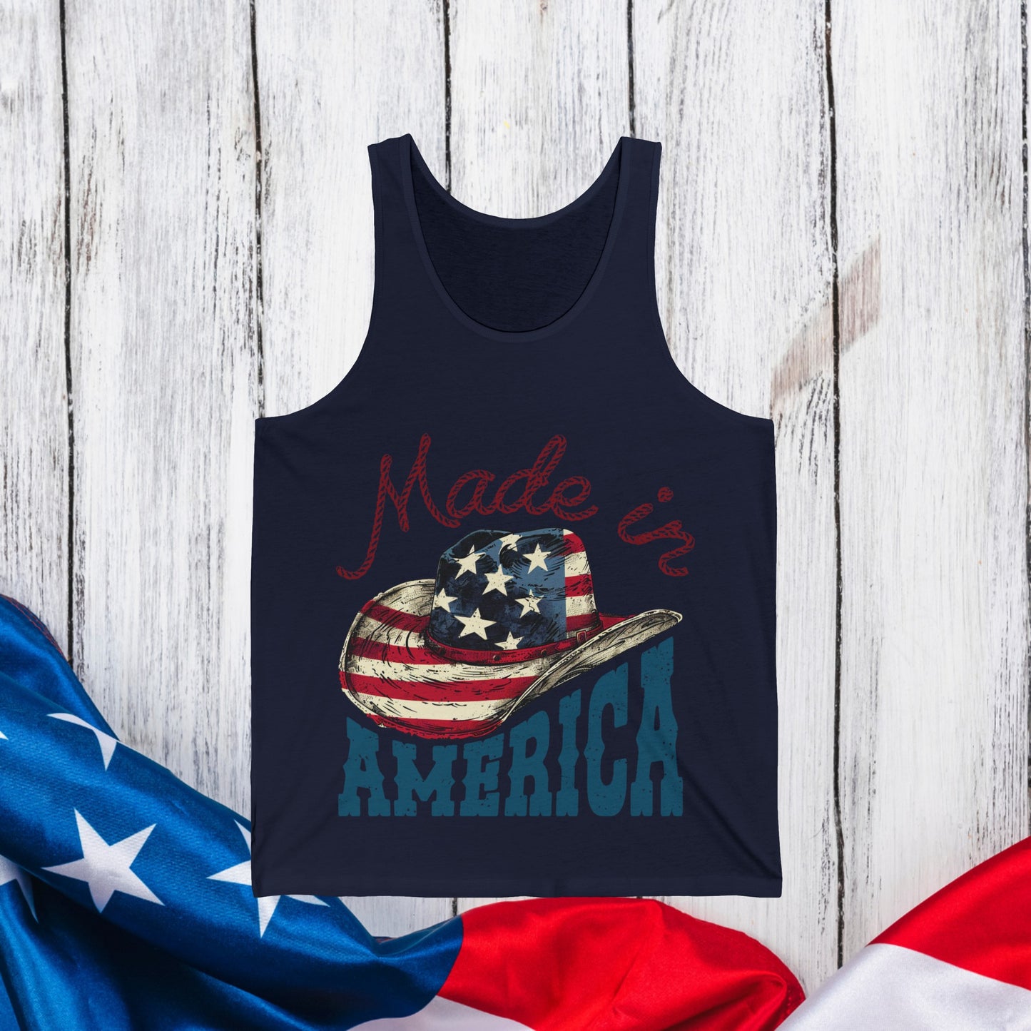 4th Of July Shirt, Made In American Tank Top For Men Or Women, American Summer Vibes Independence Day Fourth Of July Picnic Unisex Tank Top