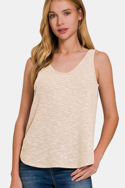 Zenana Curved Hem Round Neck Tank