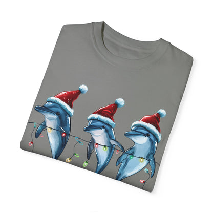 Dolphin Christmas T-Shirt On Santa's List