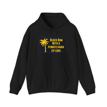 Pennsylvania State Hoodie Beach Bum With A Pennsylvania Zip Code, Funny Pennsylvania Hoodie, Sweatshirt For PA Resident Beach Lover