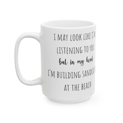 Funny Gift Beach Lovers Building Sandcastles Coffee Mug