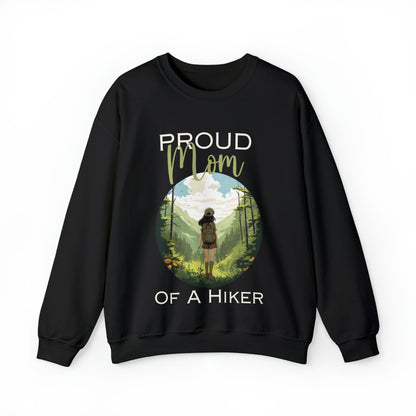 Proud Mom Sweatshirt Hiker Boy Or Girl Hiking Shirt For Women Mama Adventure Black