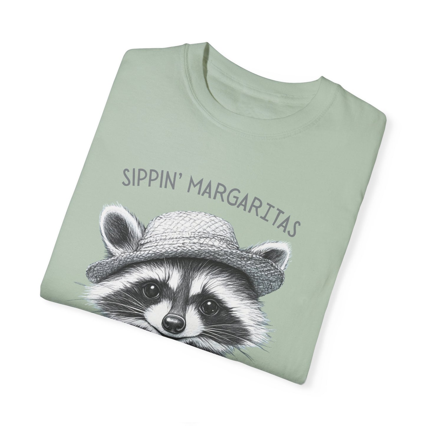 Raccoon Sipping A Margarita Beach T-Shirt