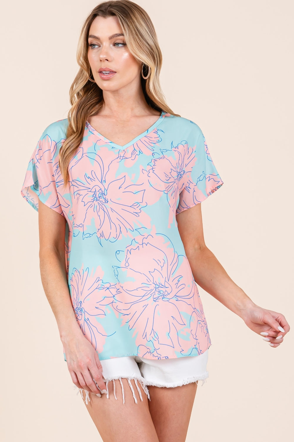 Boho Floral Short Sleeve T-Shirt