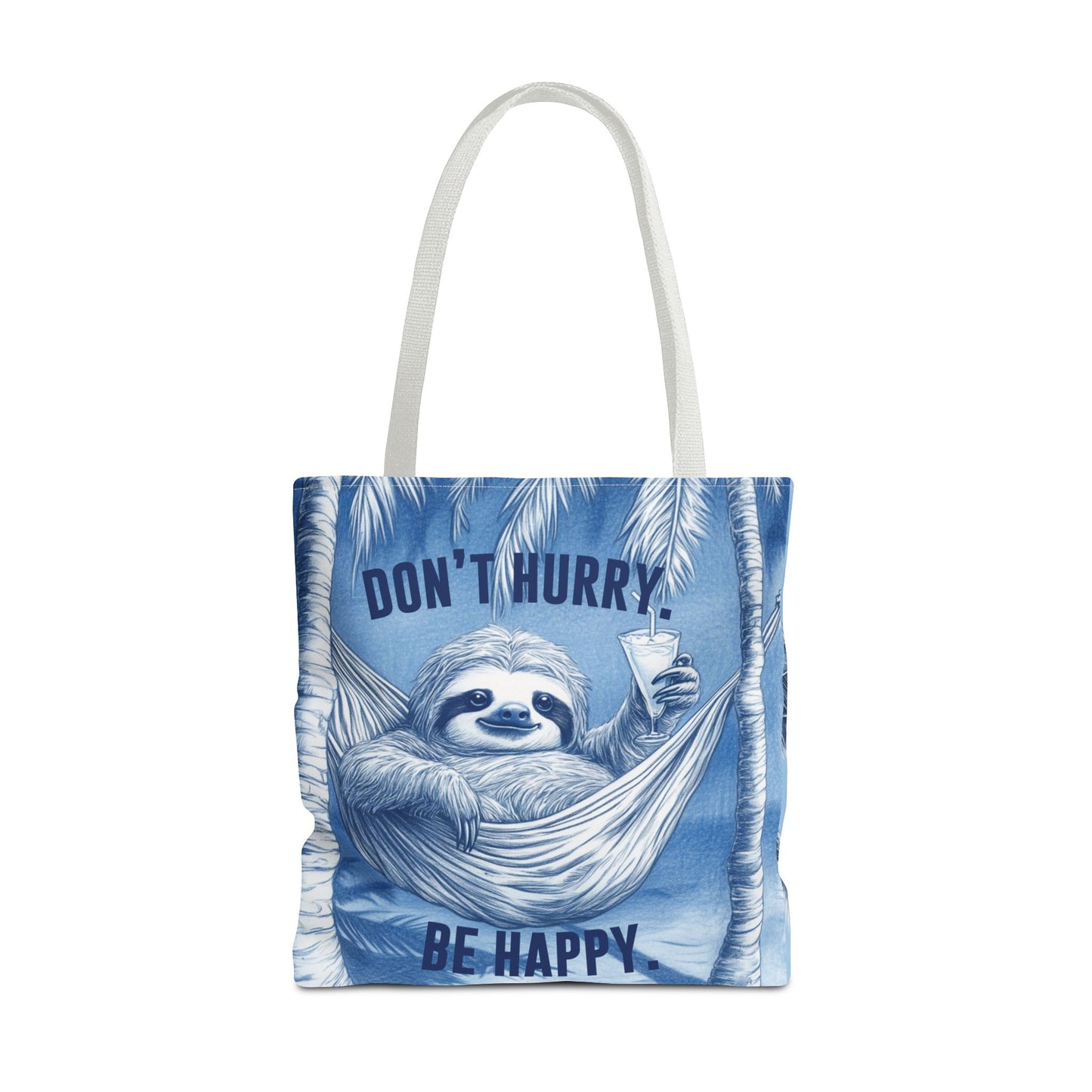 Sloth Tote Bag Extra Large Don't Hurry Be Happy