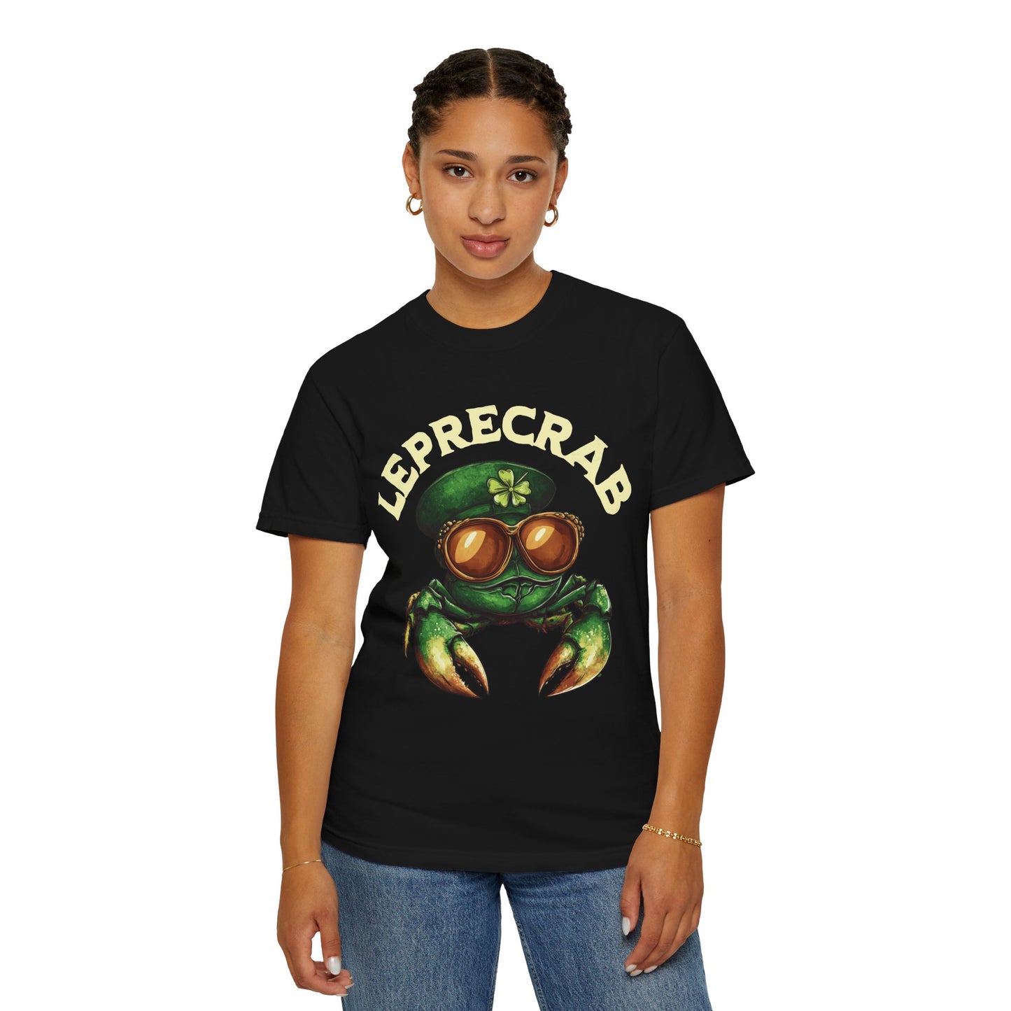 Funny St Patricks Day Unisex Garment-Dyed T-shirt Lepracrab Tee