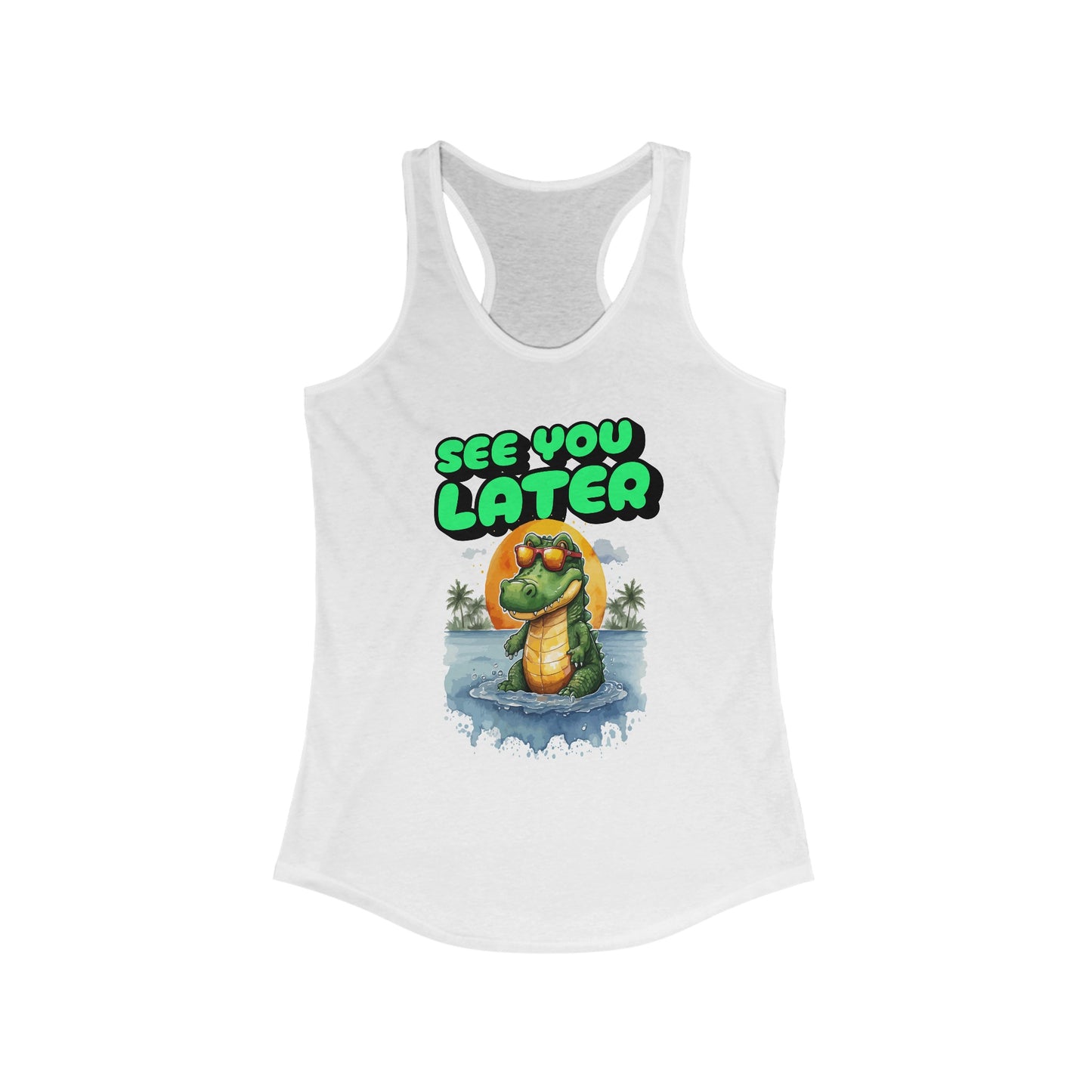 Retro See You Later Alligator Beach Tank Top For Women Vacation Shirt, Yoga Tank, Workout Gear