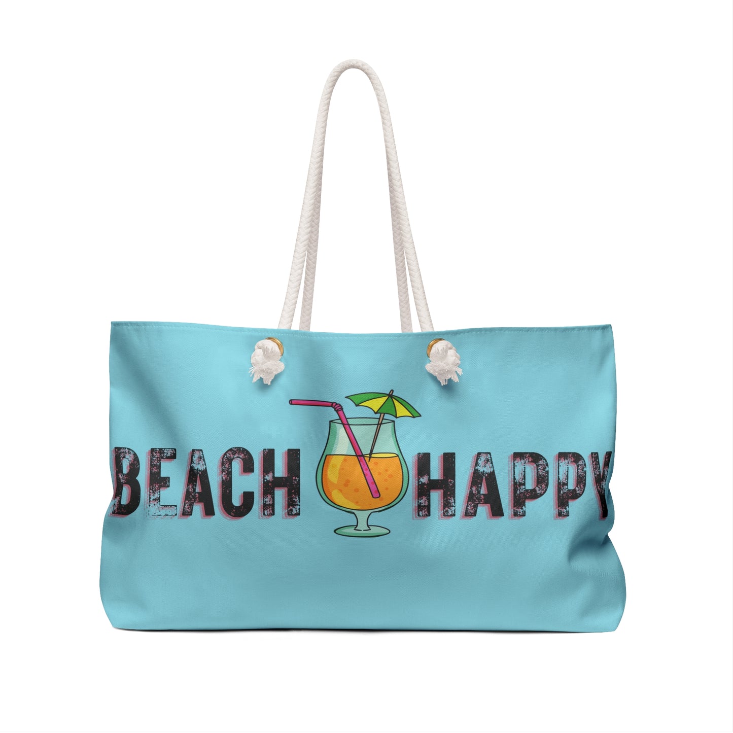 Don't Worry. Beach Happy. Beach Bag Boho Travel Bag Weekender Bag Large Beach Tote I Love Beach Trips Bags