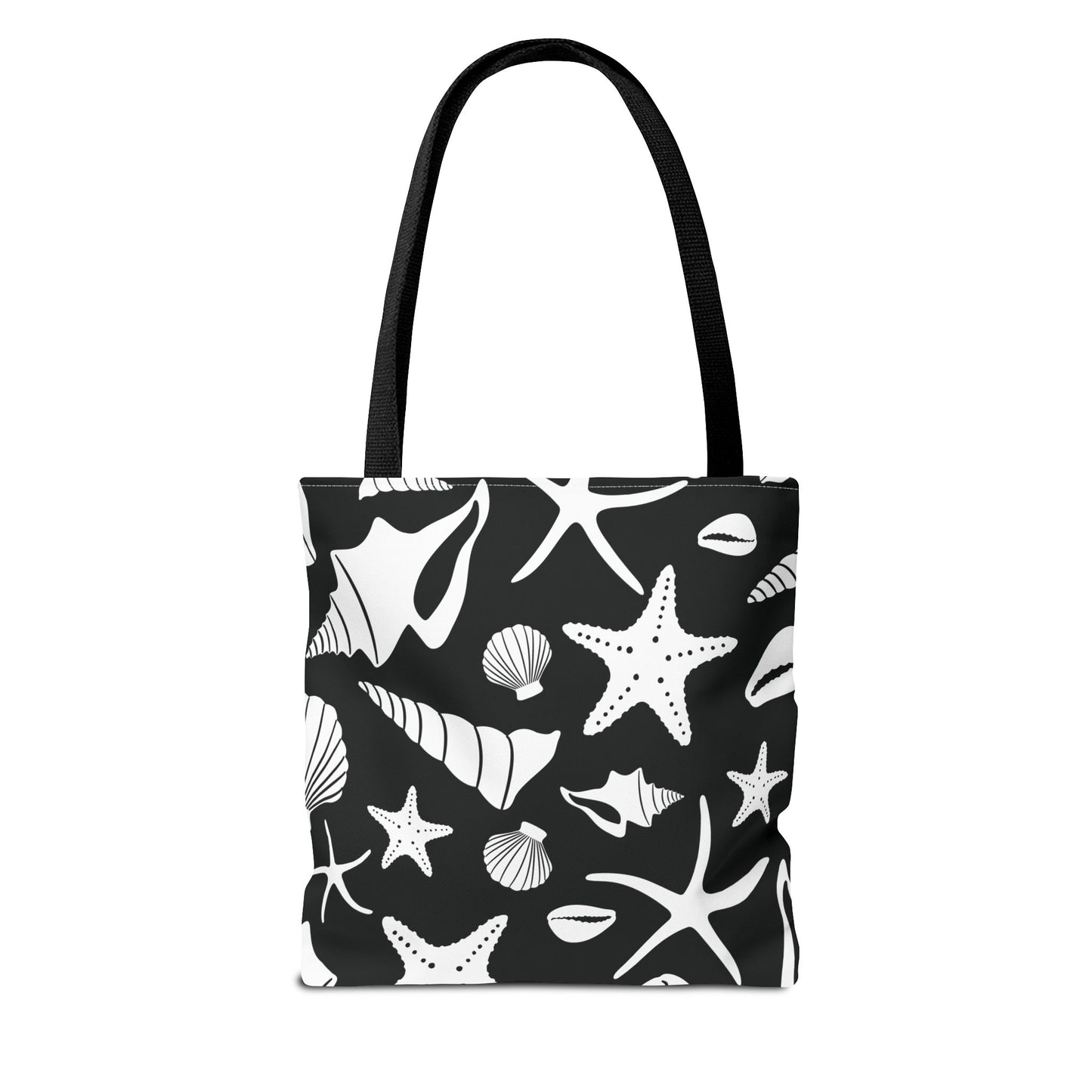 Seashell Tote Bag Black White