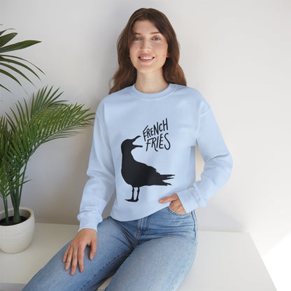 Funny Shirt For Girlfriend, Seagull Screaming For French Fries Sweatshirt, Gift For Wife, Mom, Sister, Anyone Who Loves The Beach