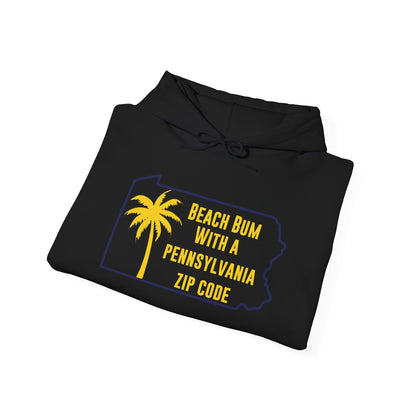 Pennsylvania State Hoodie Beach Bum With A Pennsylvania Zip Code, Funny Pennsylvania Hoodie, Sweatshirt For PA Resident Beach Lover