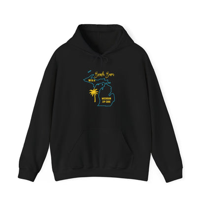 Michigan Hoodie Beach Bum With A Michigan Zip Code, Funny Michigan Hoodie, Sweatshirt For Michigan Resident Beach Lover