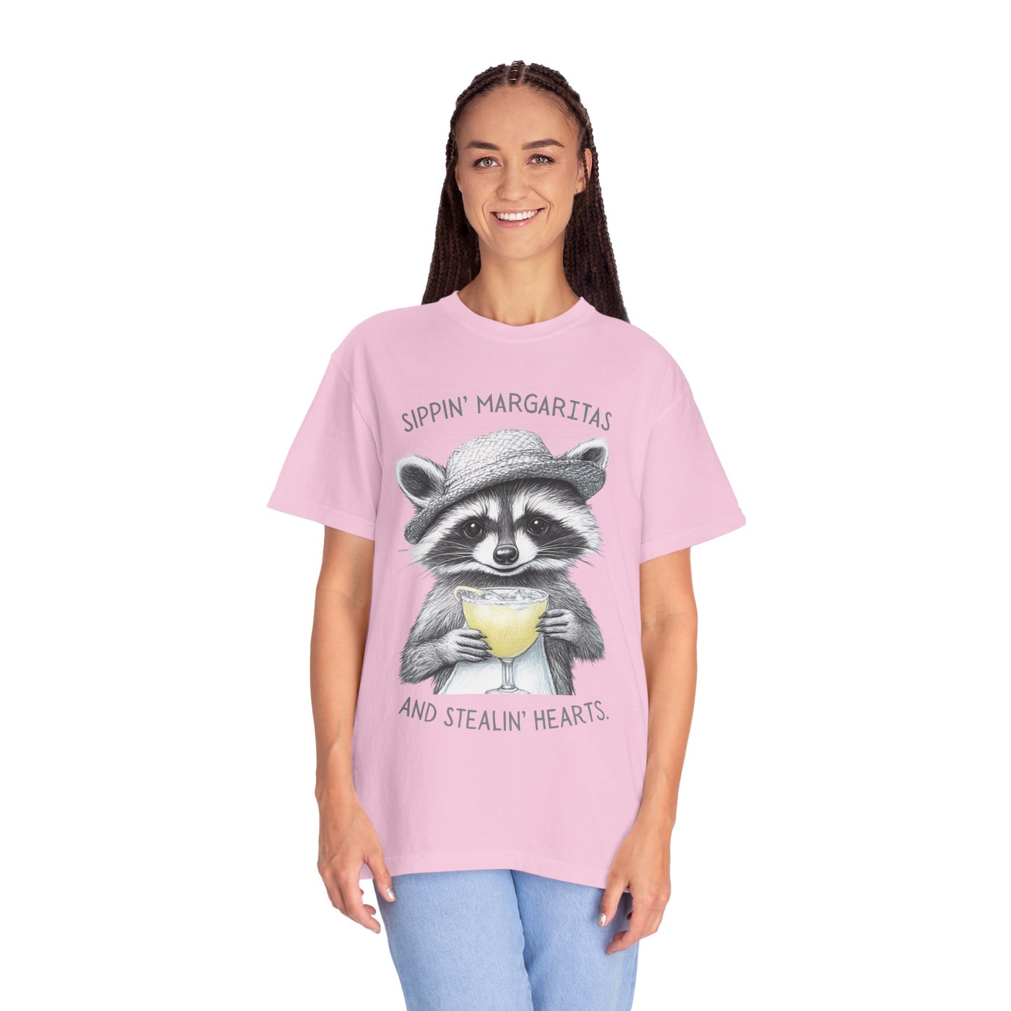 Raccoon Sipping A Margarita Beach T-Shirt