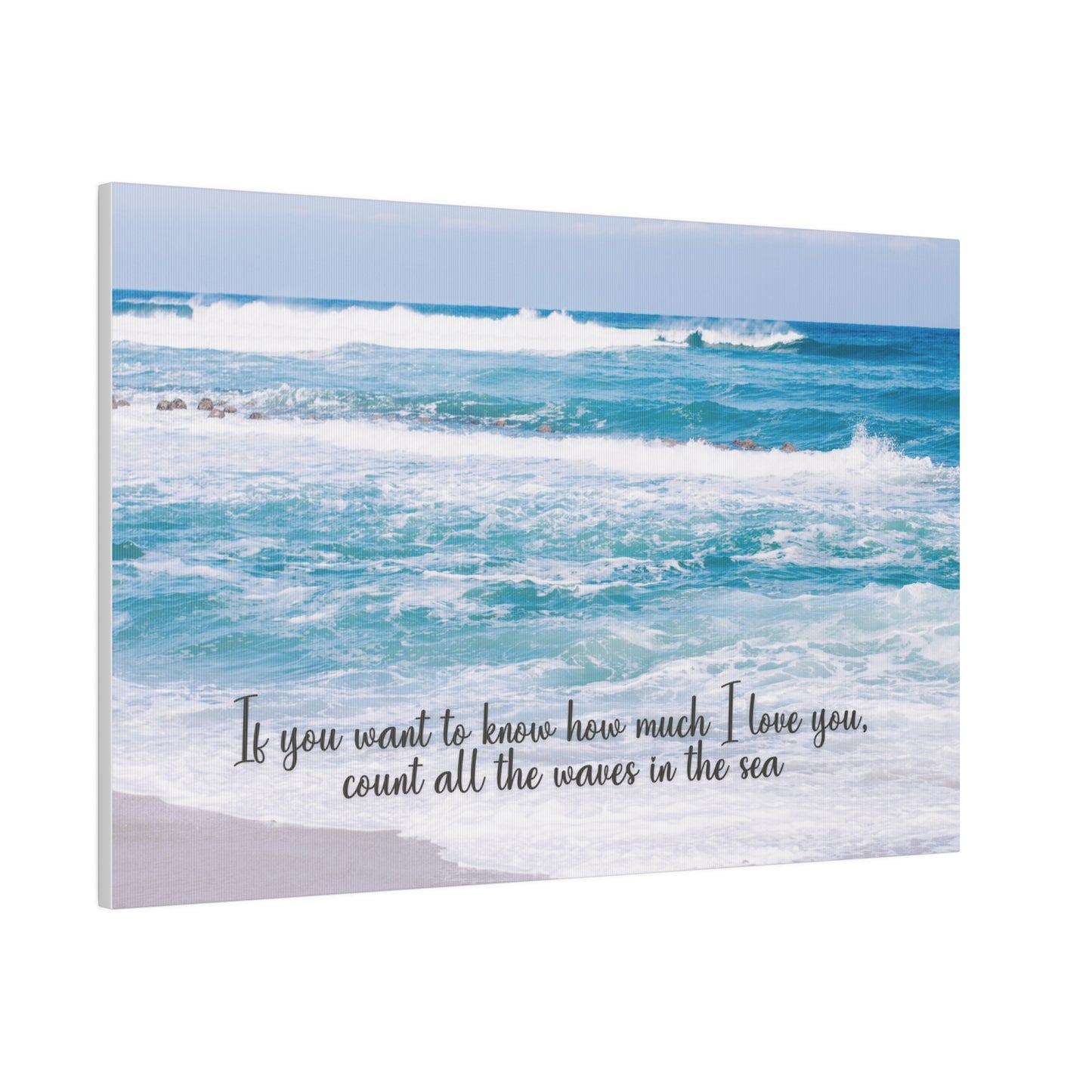 Coastal Beach Wall Art If You Want To Know How Much I Love Wrapped Matte Canvas, Stretched, Beach Waves, Housewarming Gift