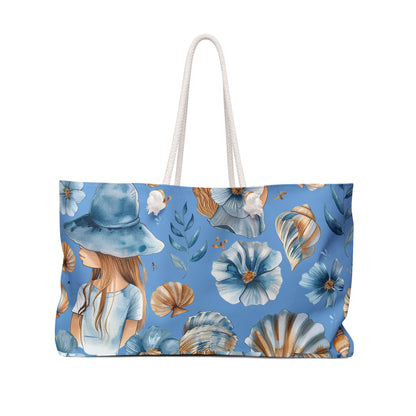 Beach Tote Bag Little Girl At The Beach Illustrated