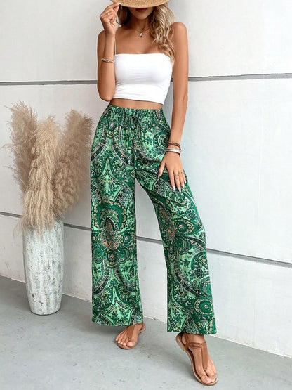 Boho Printed Wide Leg Pants